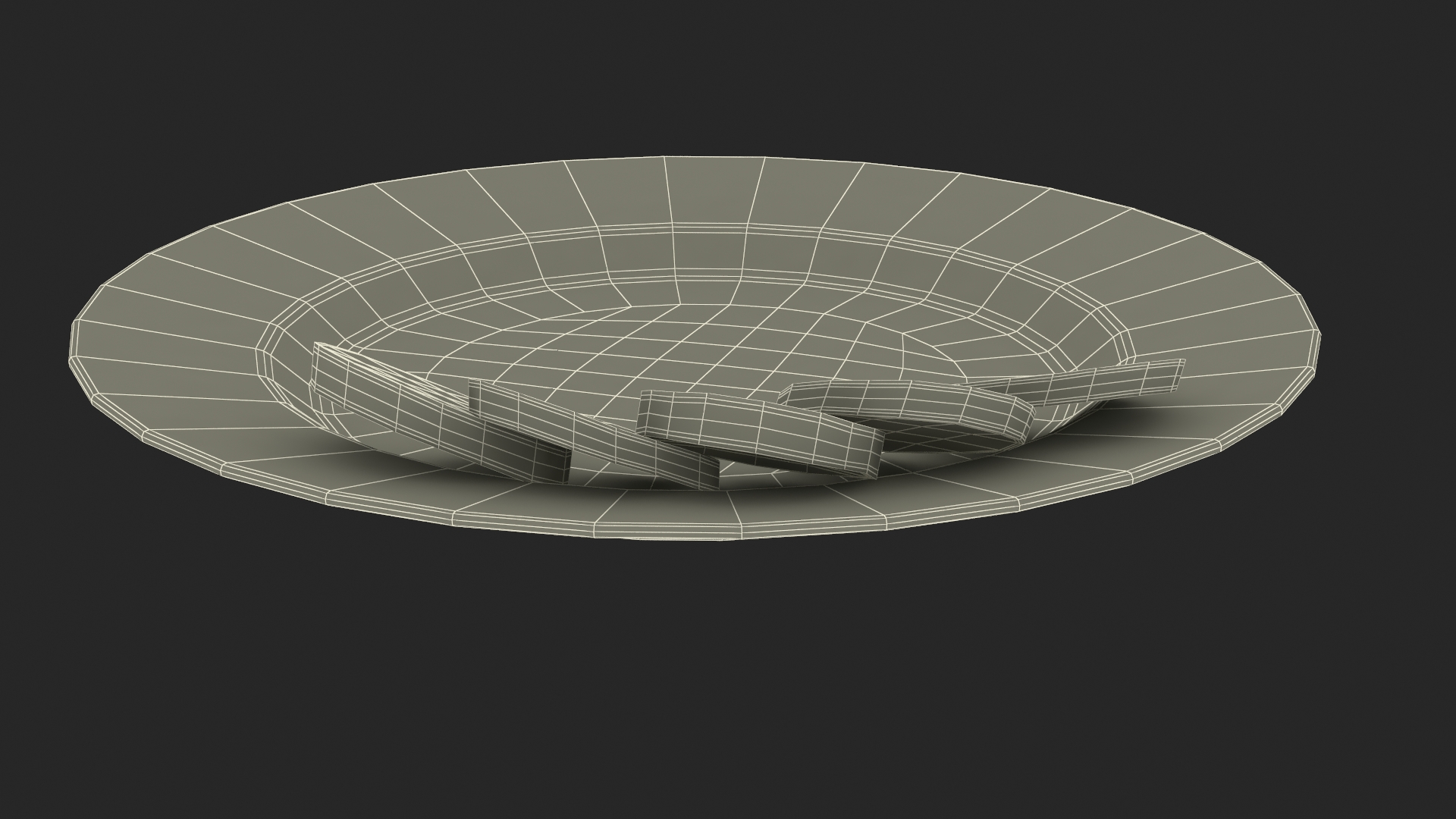 3D Half Smoked Sausage on Plate model
