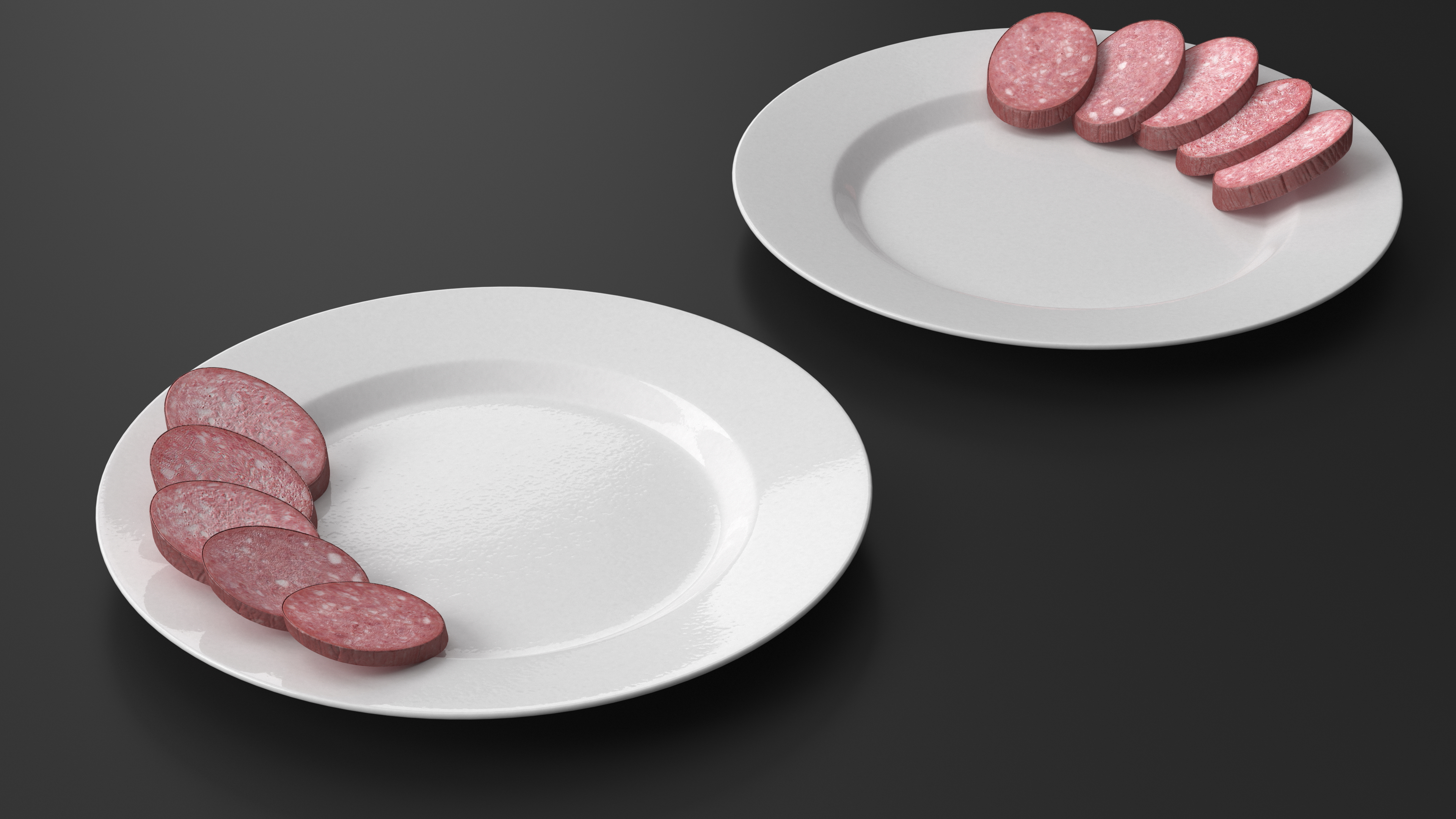 3D Half Smoked Sausage on Plate model