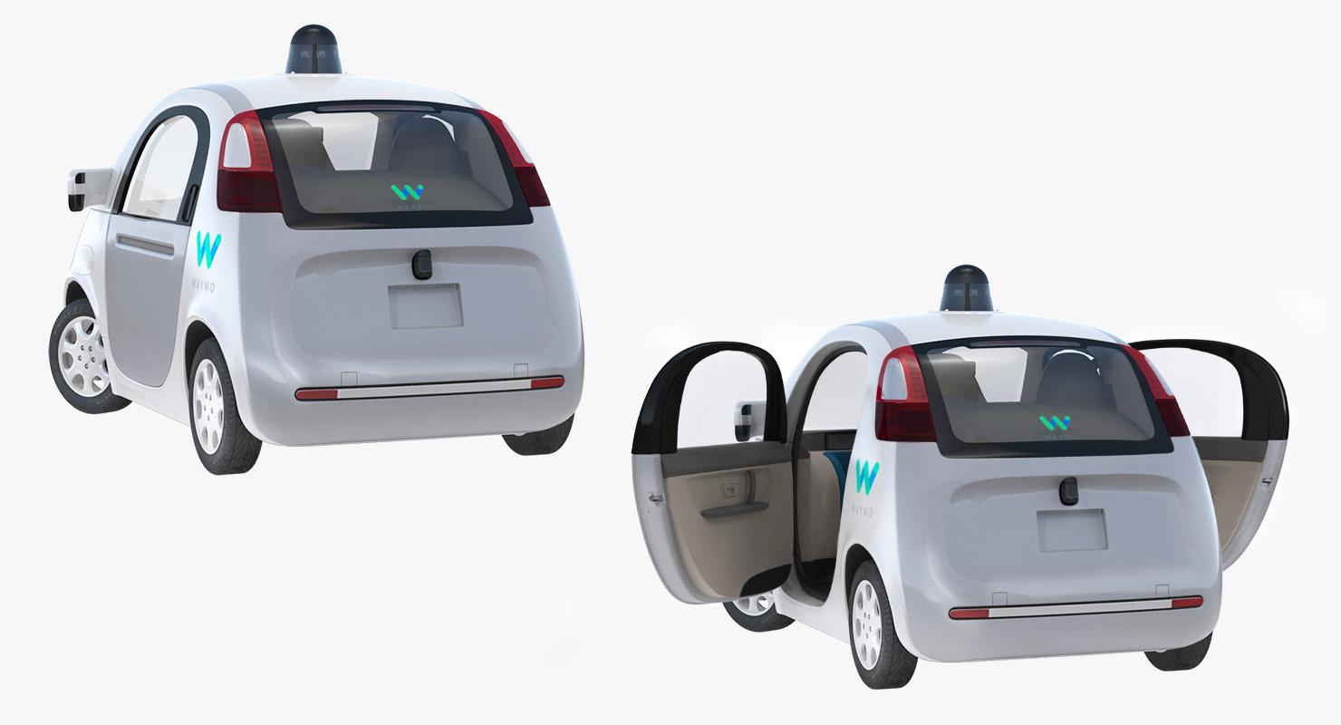 Waymo Self Driving Car Rigged 3D model