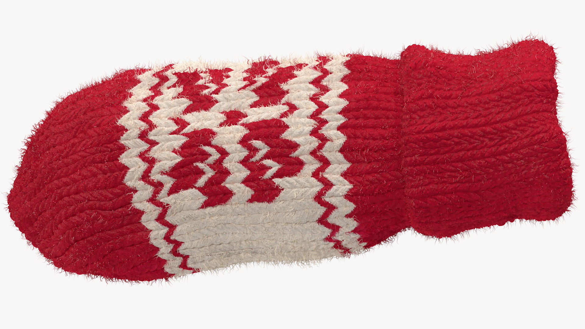 3D Pair of Red Wool Mittens Fur model