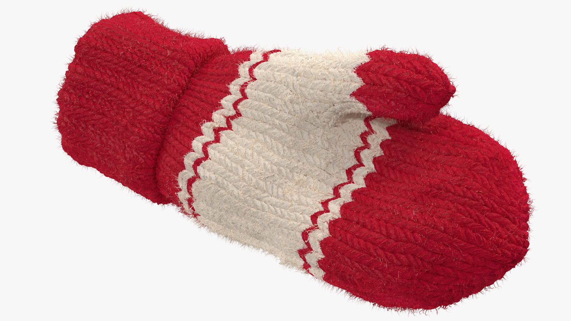 3D Pair of Red Wool Mittens Fur model