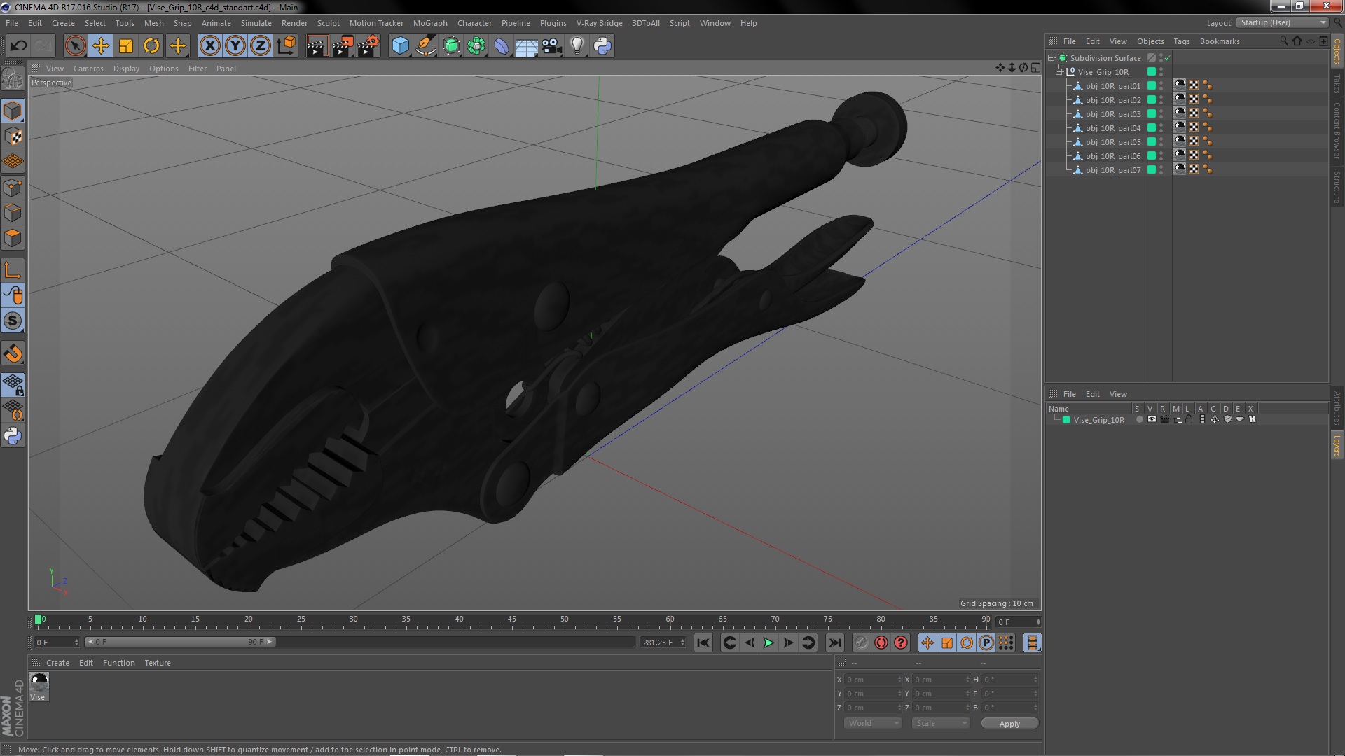 3D Vise Grip 10R model