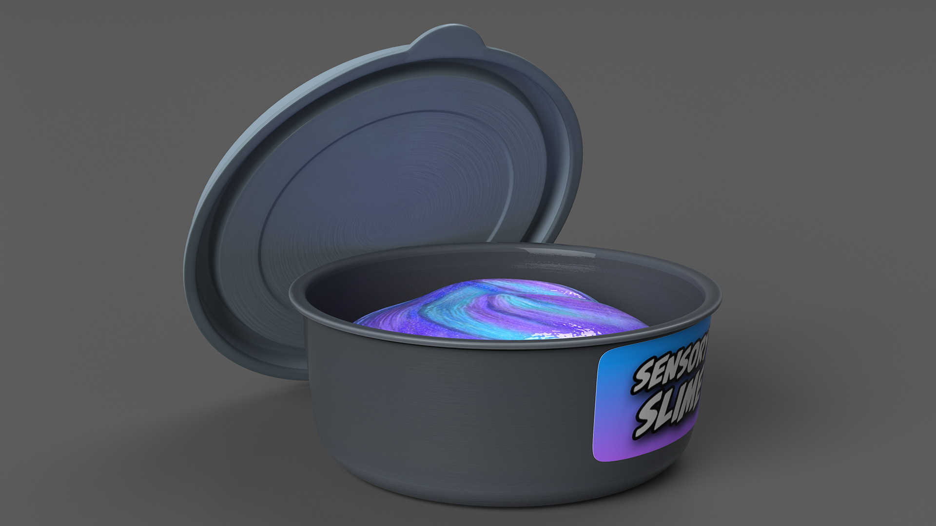 3D model Sensory Blue Purple Slimes Pot