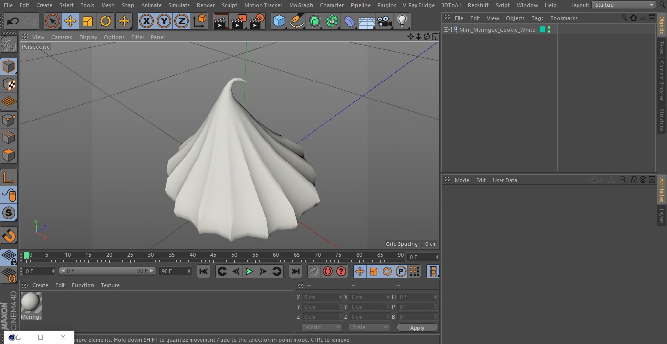 3D Mini Meringue Cookie White