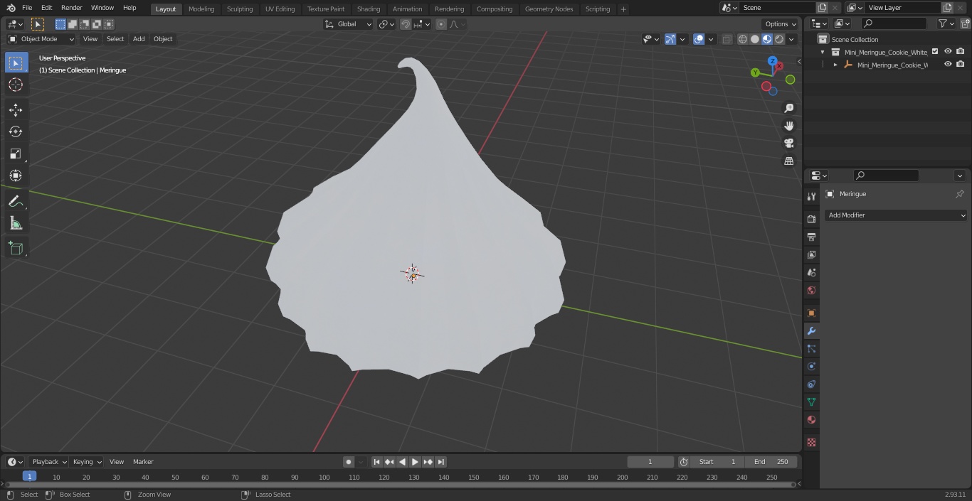 3D Mini Meringue Cookie White