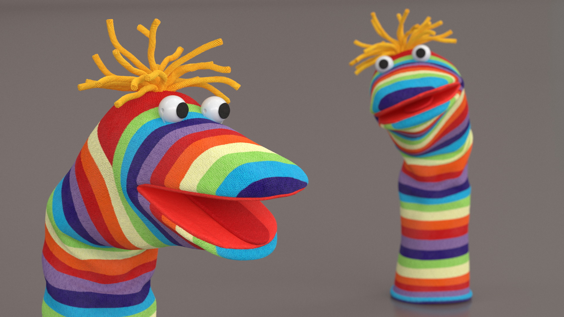 3D model Striped Sock Puppet Boy Rigged