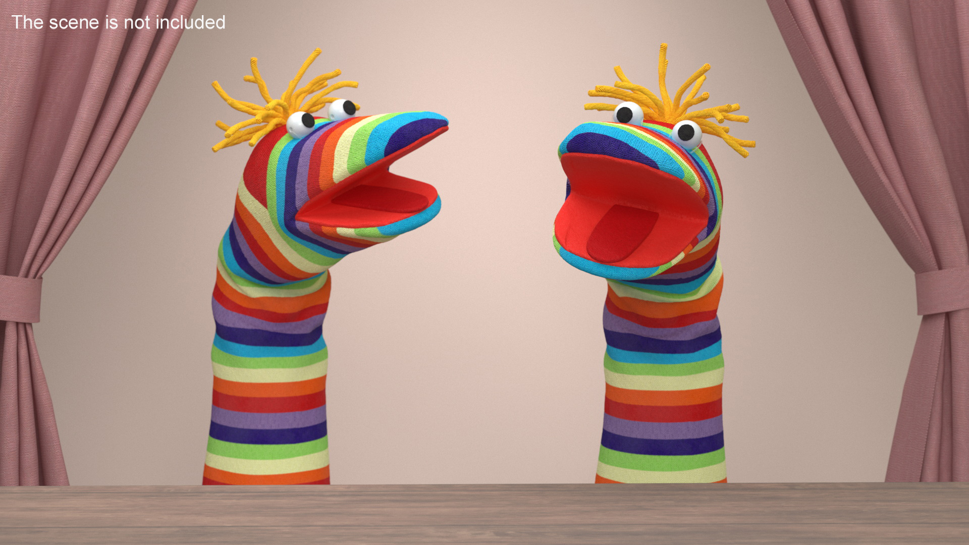 3D model Striped Sock Puppet Boy Rigged