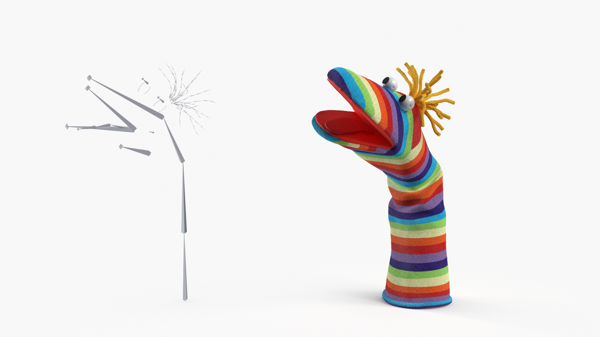 3D model Striped Sock Puppet Boy Rigged