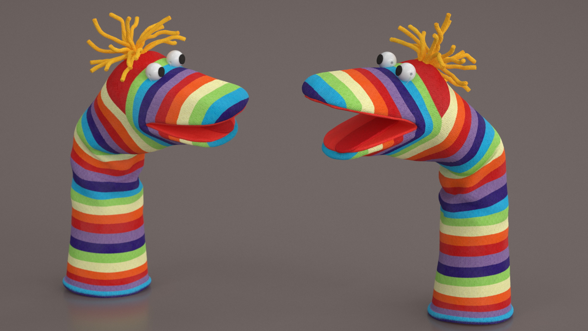 3D model Striped Sock Puppet Boy Rigged