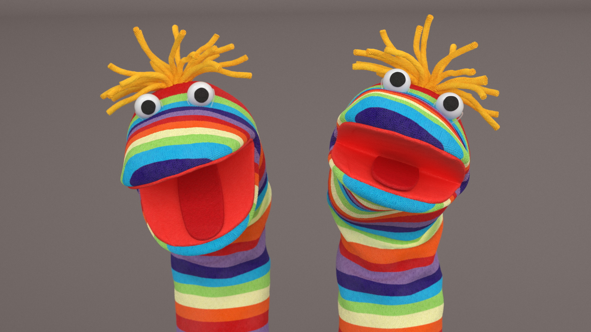 3D model Striped Sock Puppet Boy Rigged