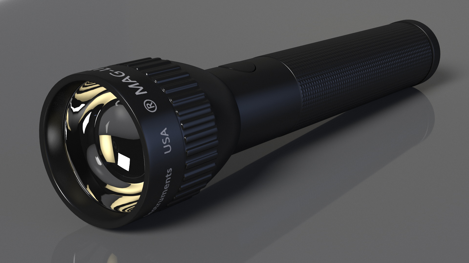 3D Tactical LED Flashlight model