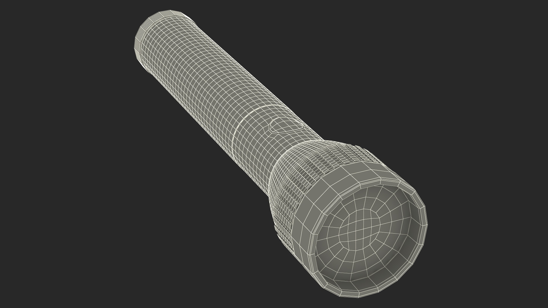 3D Tactical LED Flashlight model