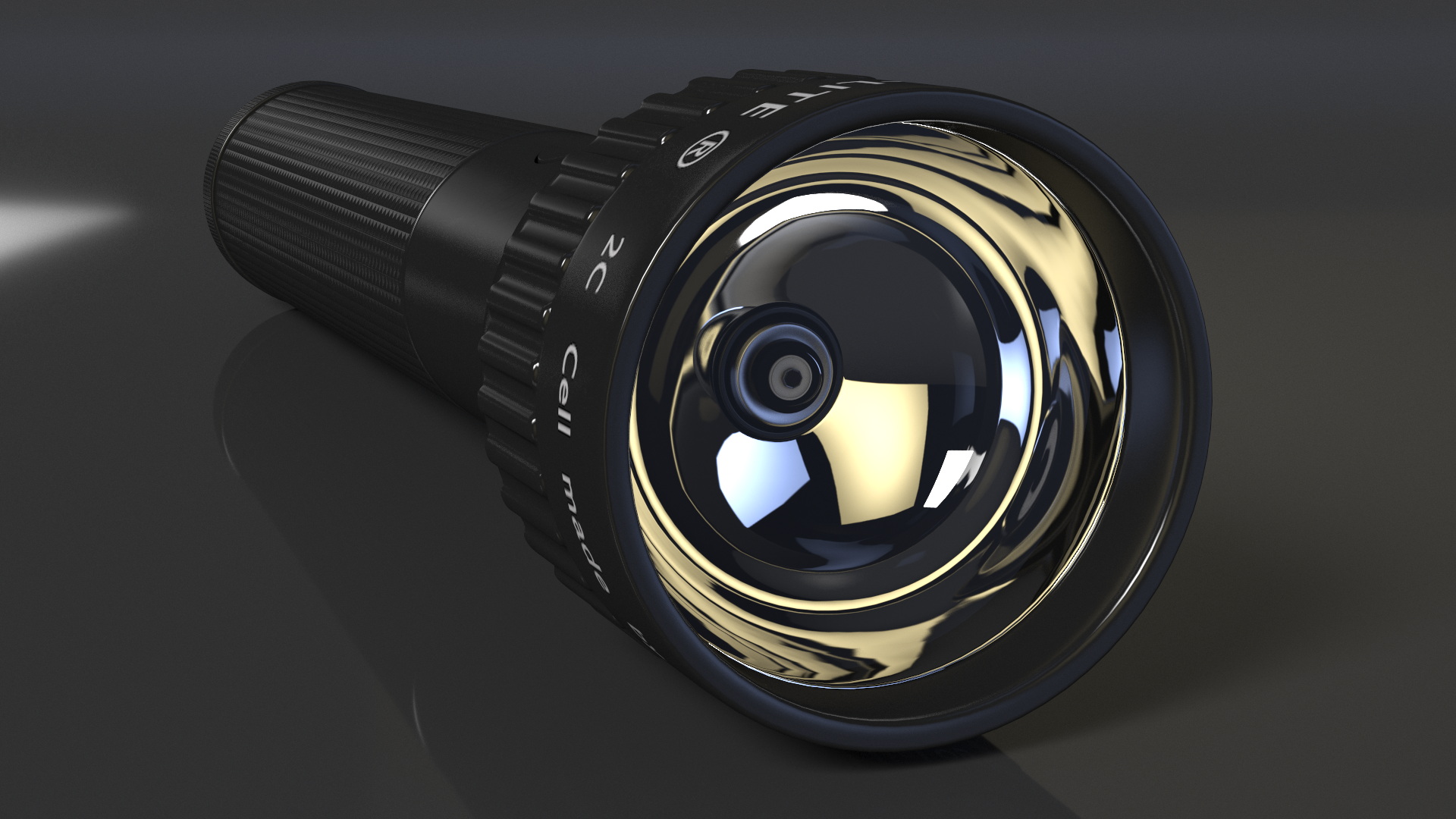 3D Tactical LED Flashlight model