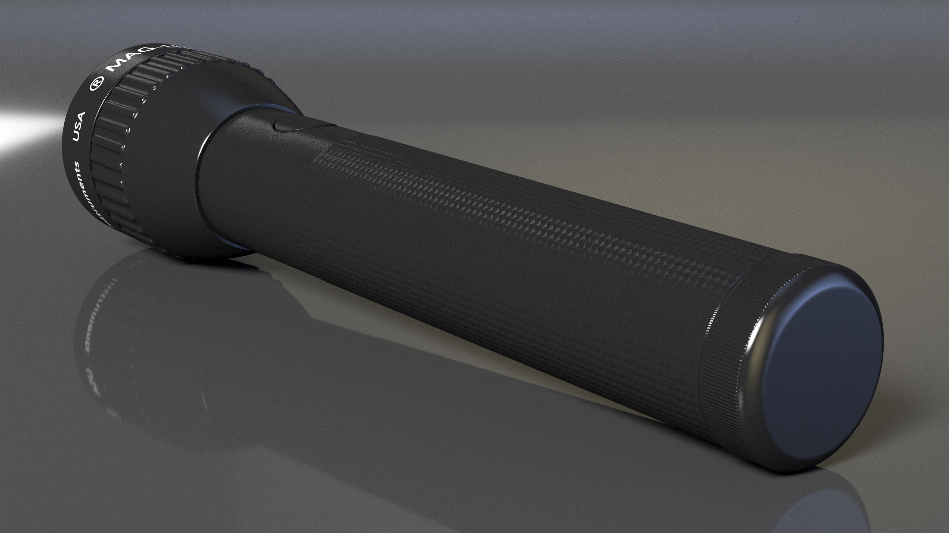 3D Tactical LED Flashlight model