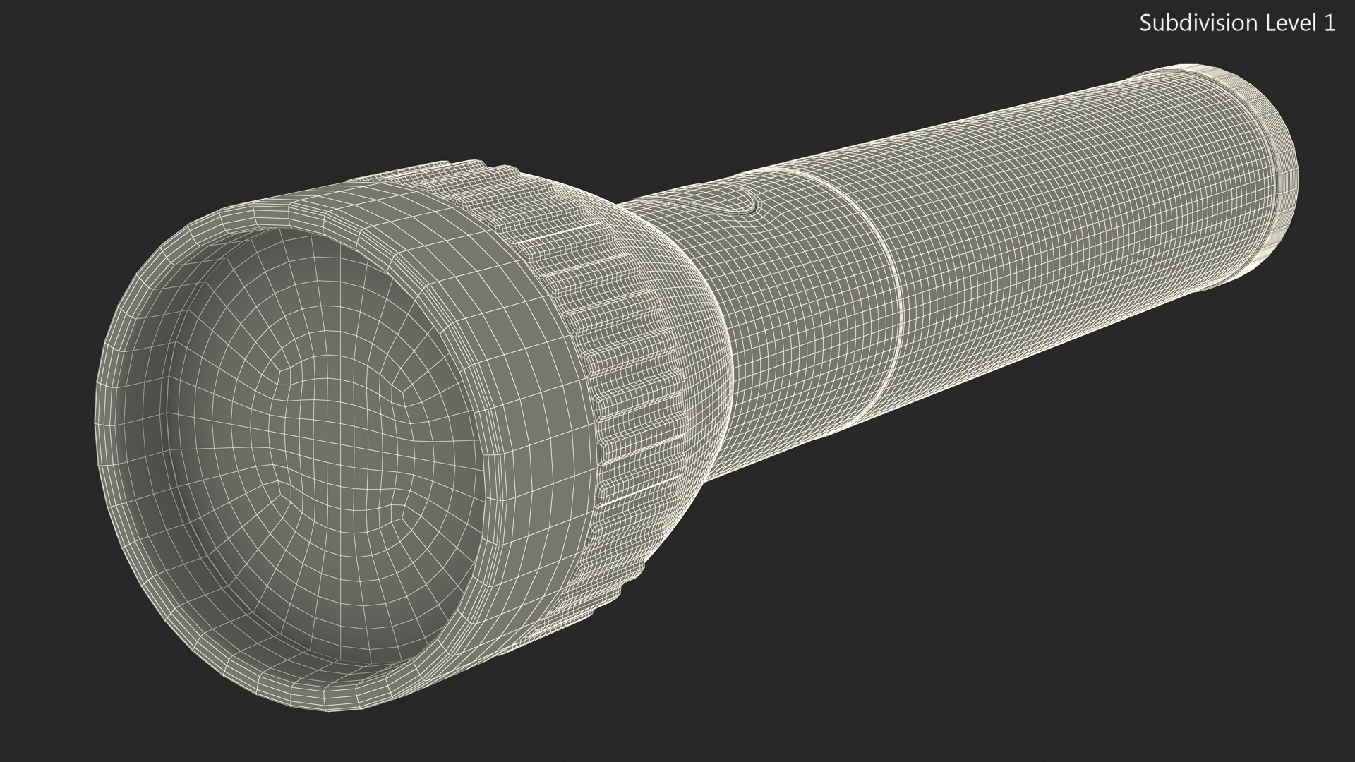 3D Tactical LED Flashlight model