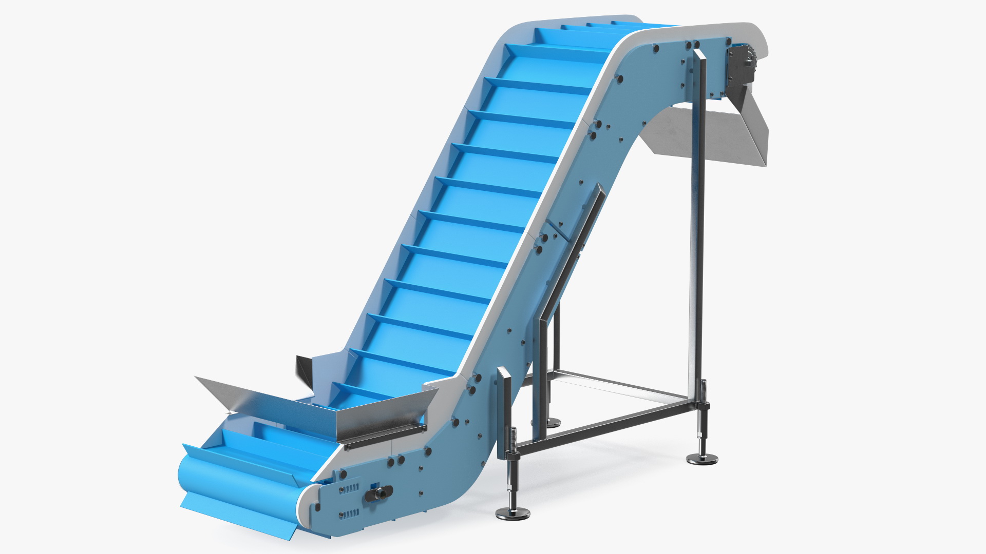 3D Incline Conveyor With Hopper model