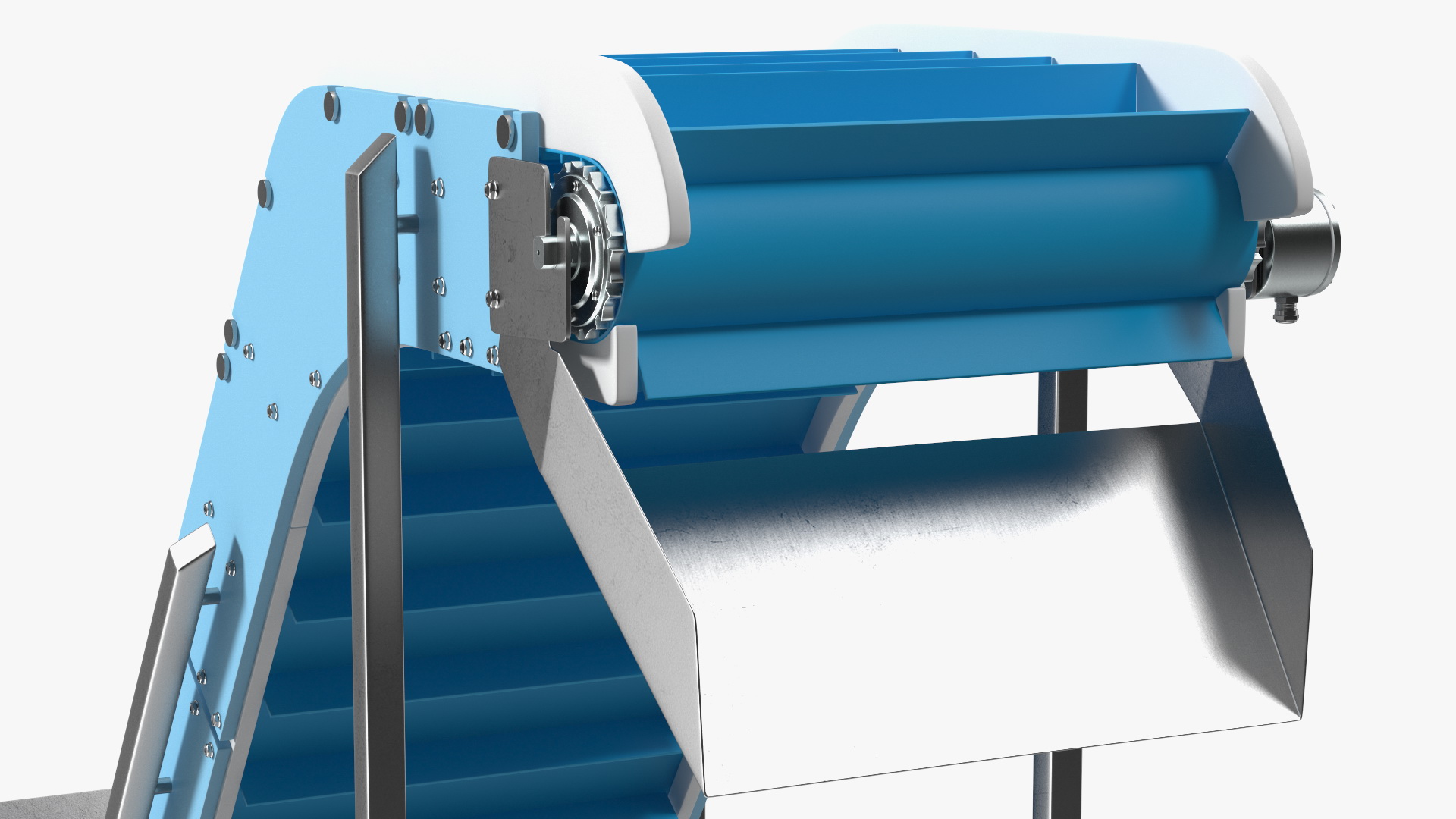 3D Incline Conveyor With Hopper model