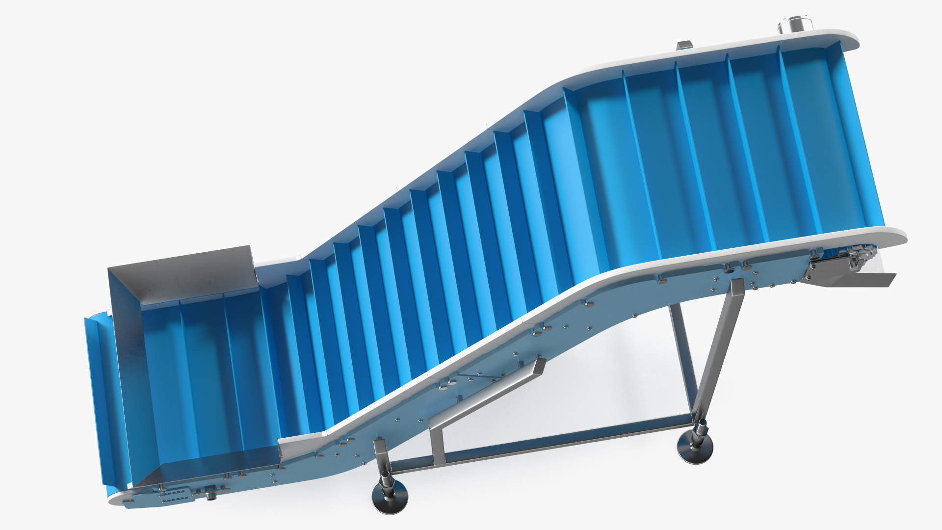 3D Incline Conveyor With Hopper model