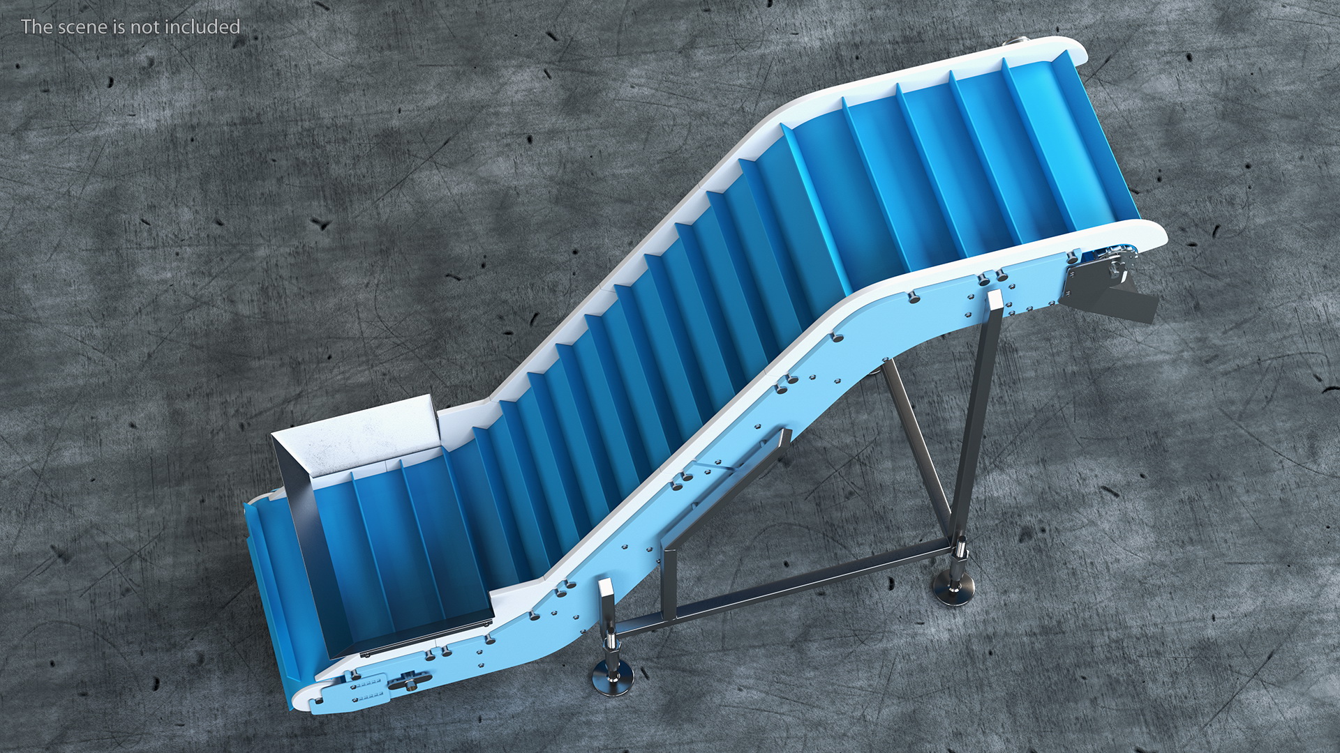3D Incline Conveyor With Hopper model