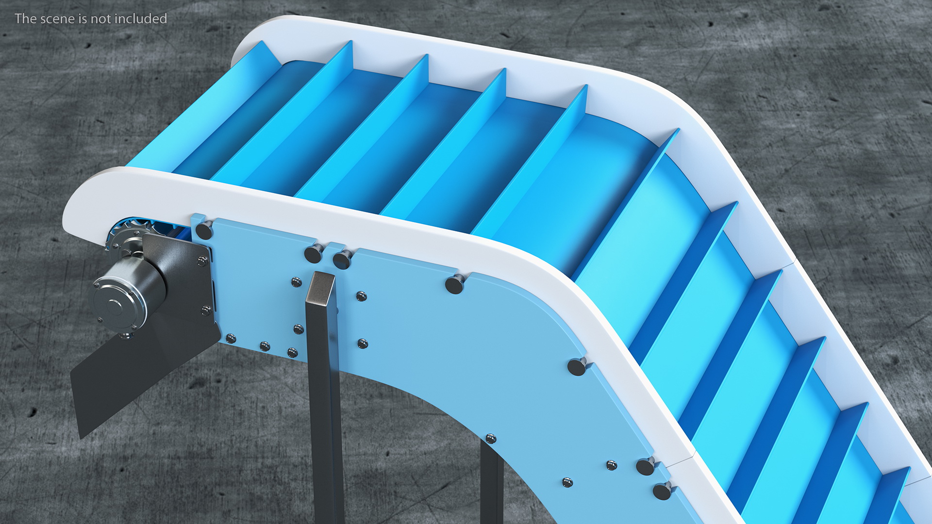 3D Incline Conveyor With Hopper model