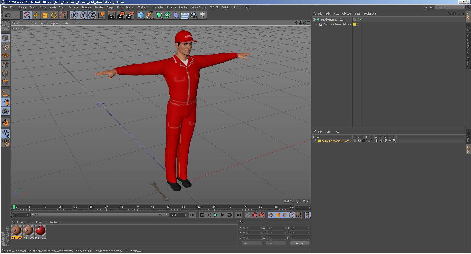 3D model Auto Mechanic T-Pose