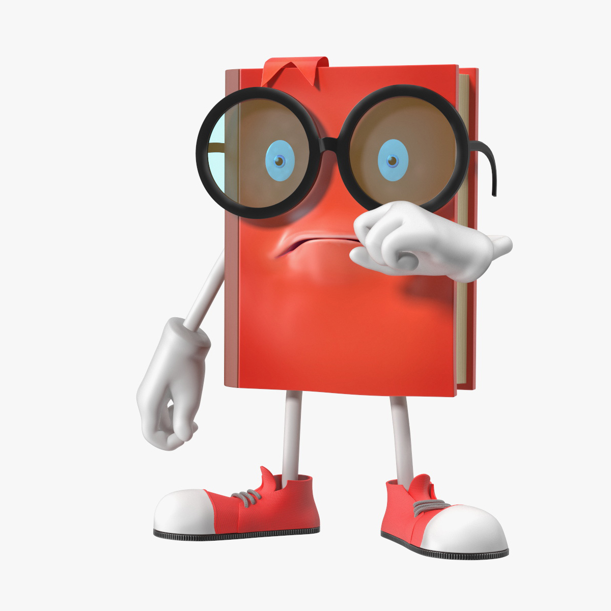 Cartoon Red Book Rigged for Maya 3D