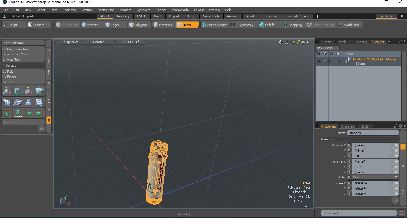 3D Proton M Rocket Stage 2 model