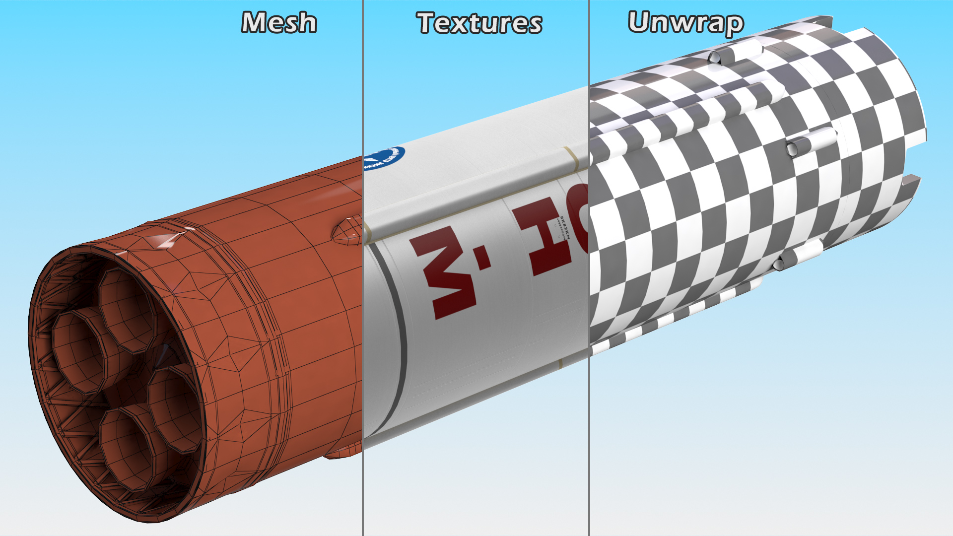 3D Proton M Rocket Stage 2 model