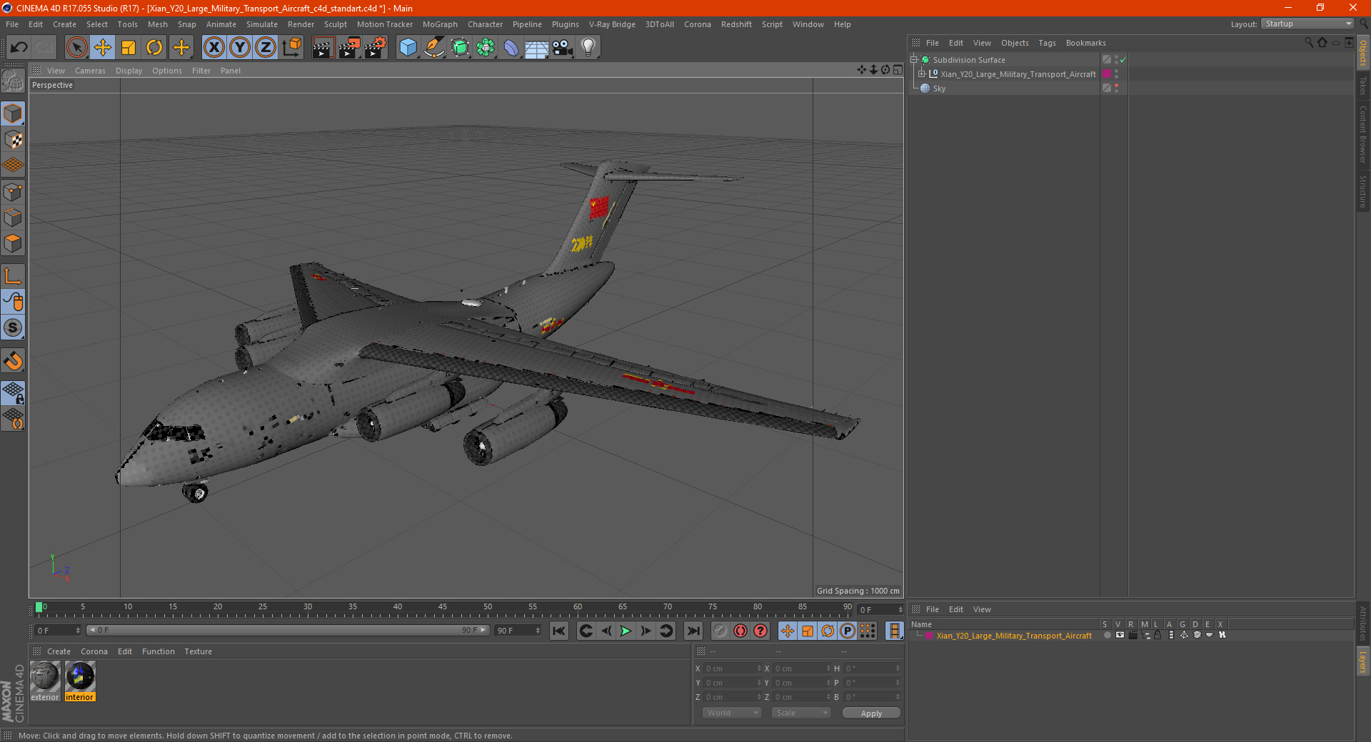 Xian Y20 Large Military Transport Aircraft 3D