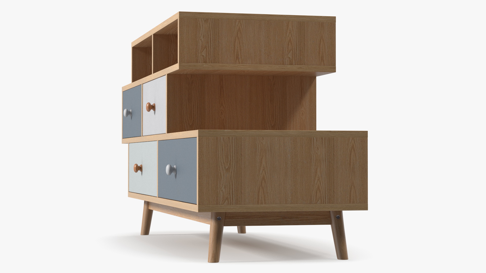 3D 4 Drawer Sideboard Brown Irvine