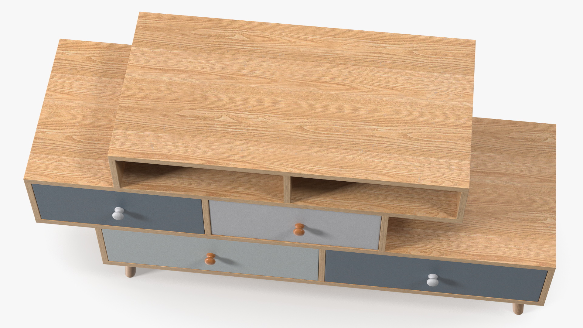 3D 4 Drawer Sideboard Brown Irvine