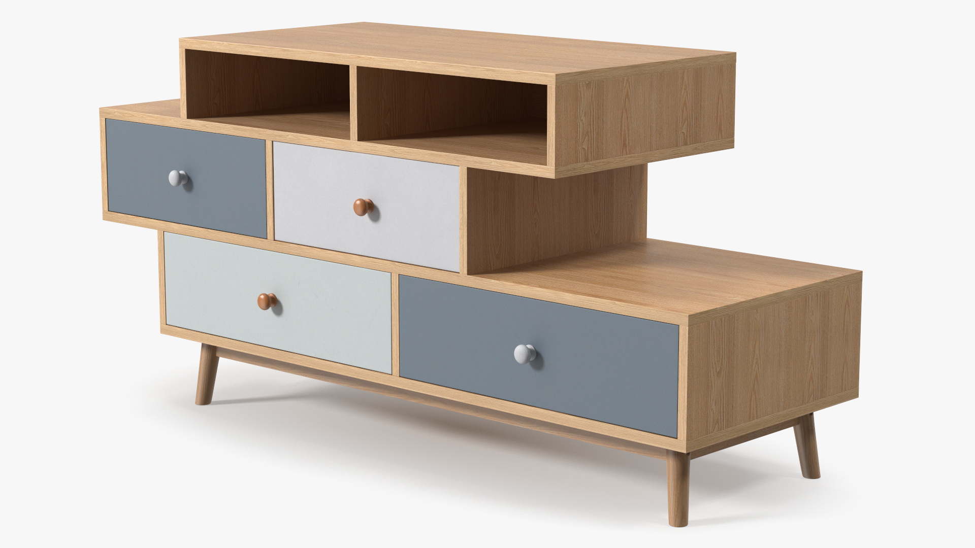 3D 4 Drawer Sideboard Brown Irvine