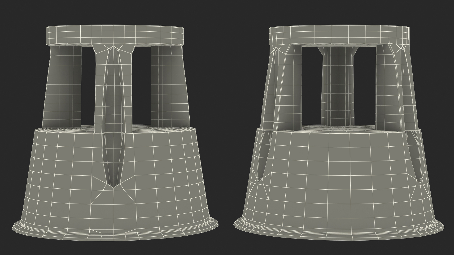 3D Kick Stool Stair Two Steps