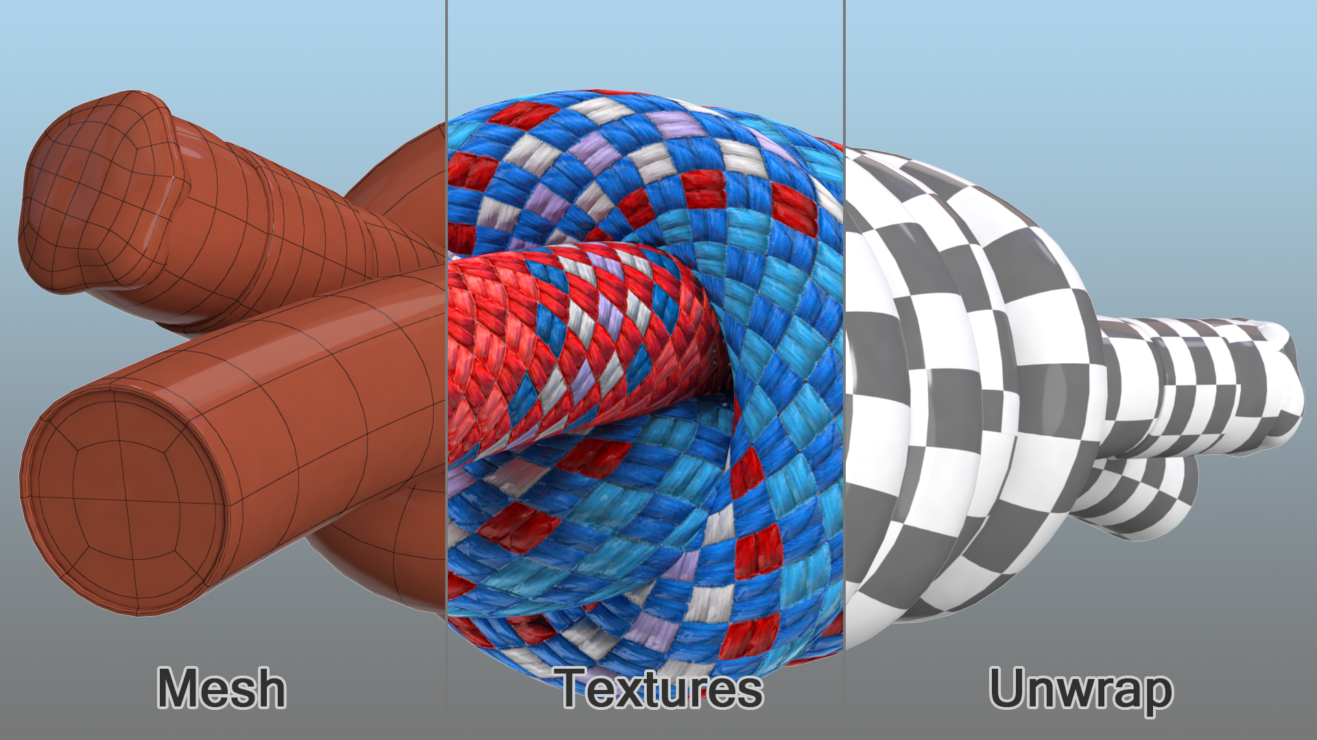 3D model Colored Double Fishermans Bend Knot