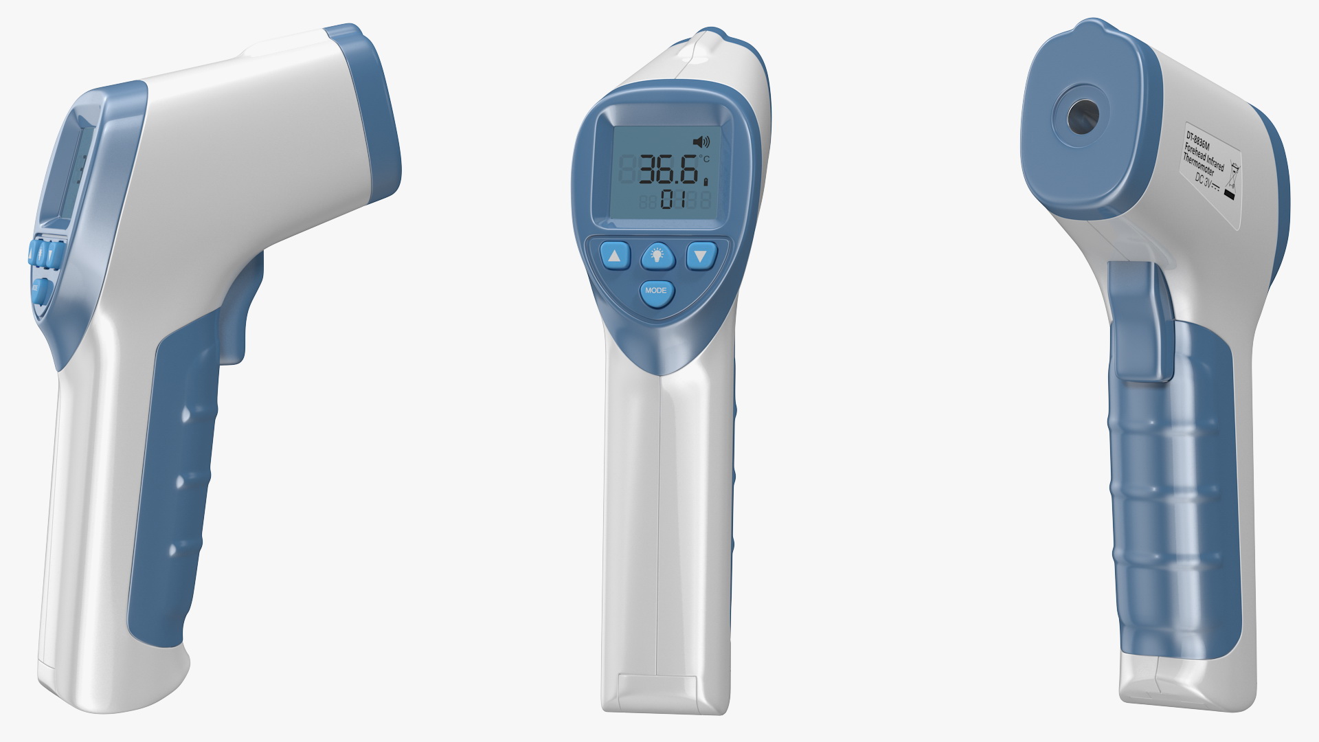 3D Infrared Forehead Thermometer Gun model