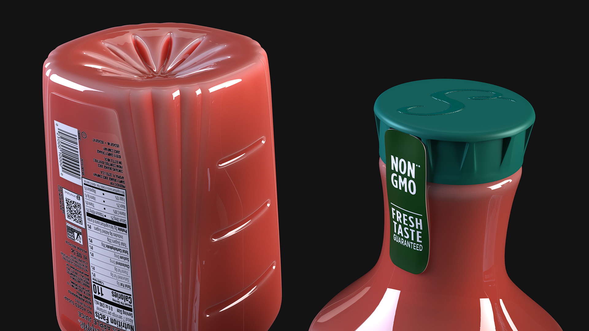 3D Fruit Juice Beverage Simply Apple model