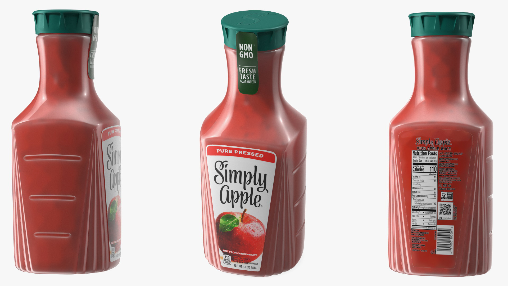 3D Fruit Juice Beverage Simply Apple model