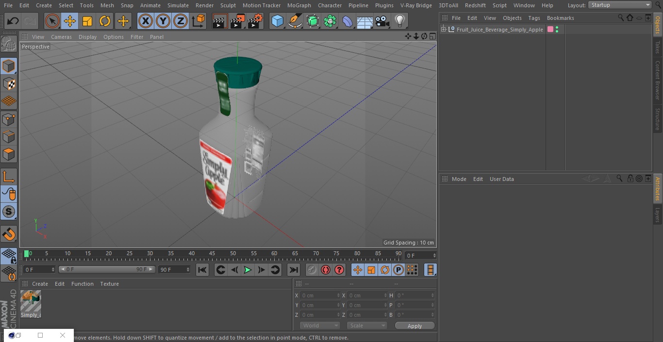 3D Fruit Juice Beverage Simply Apple model