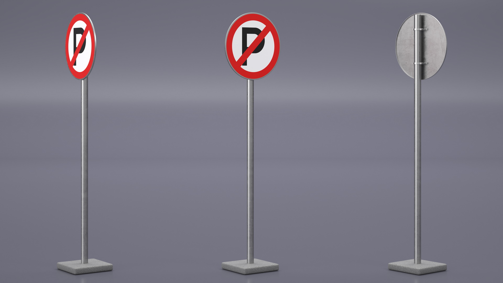 3D model Road Sign No Parking