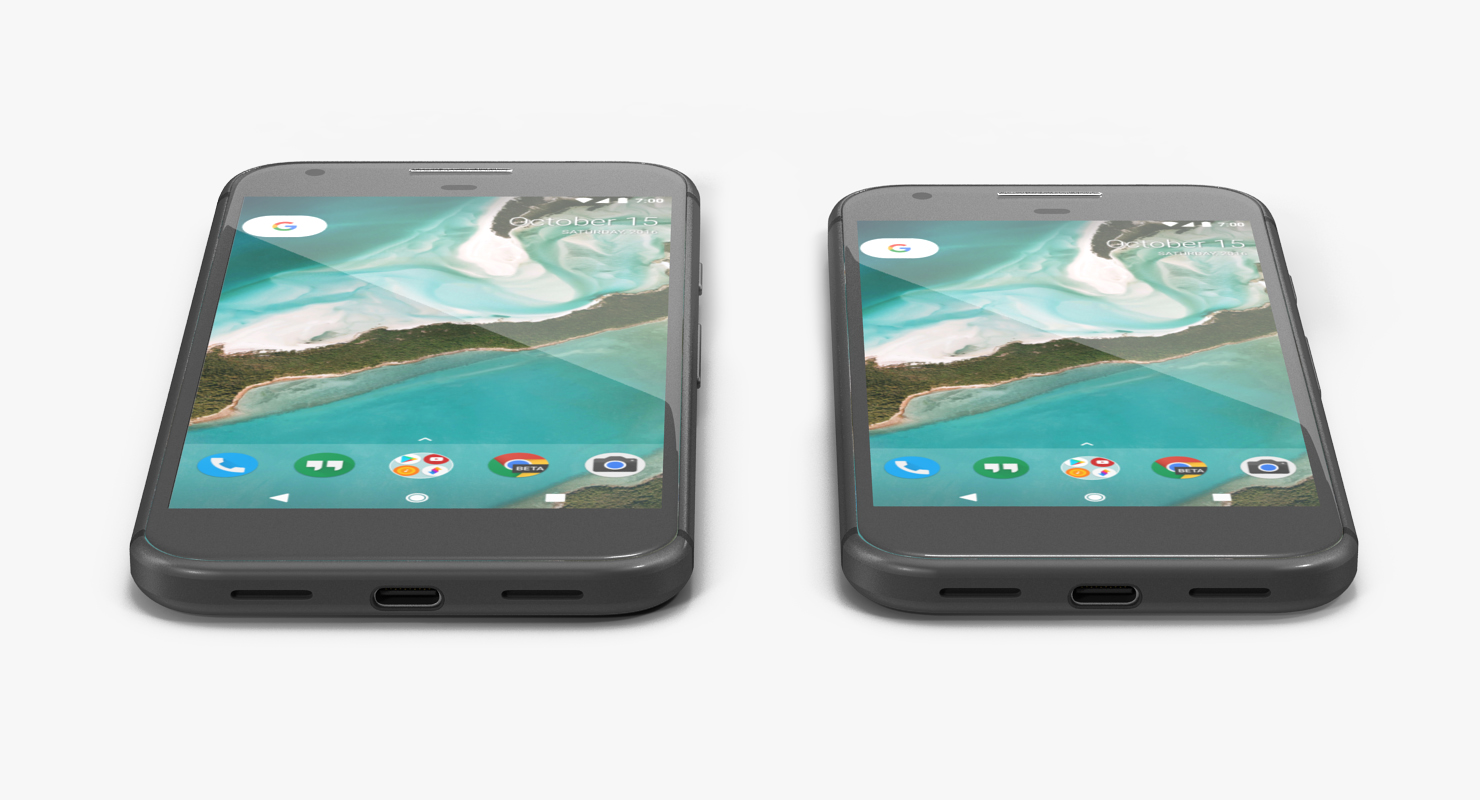 Google Pixel Phone Quite Black Set 3D model
