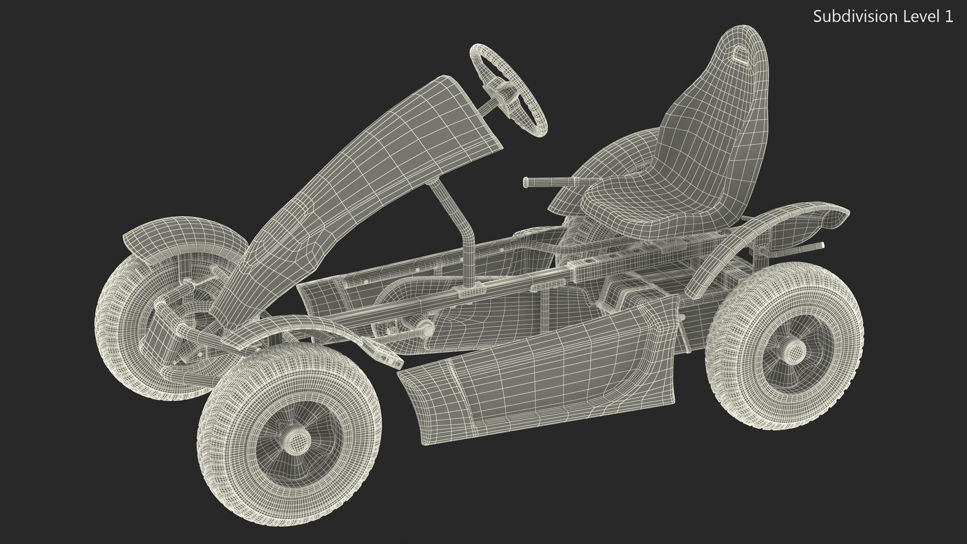 3D Pedal Kart with Race Frame Grey