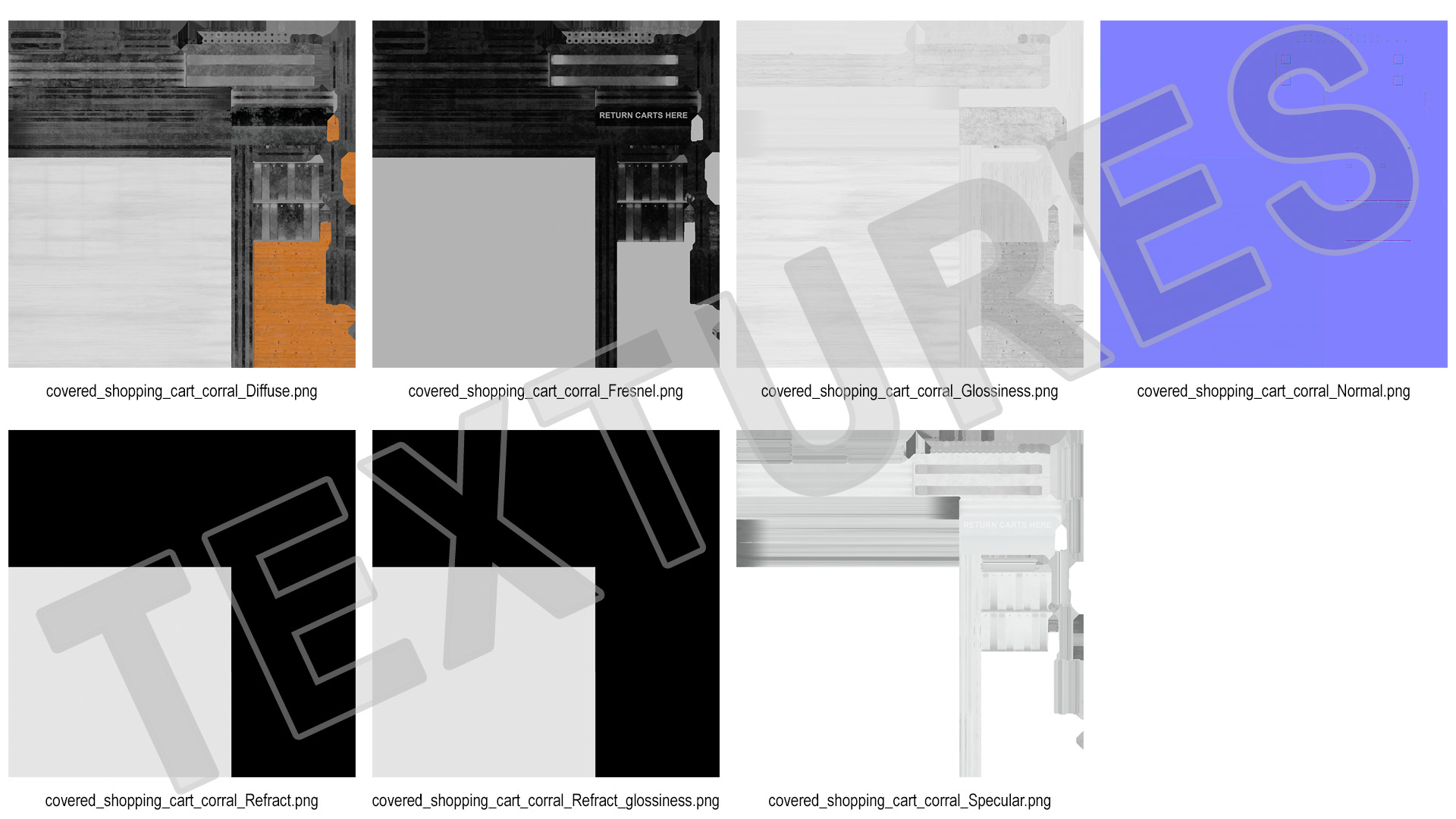 3D Covered Shopping Cart Corral model