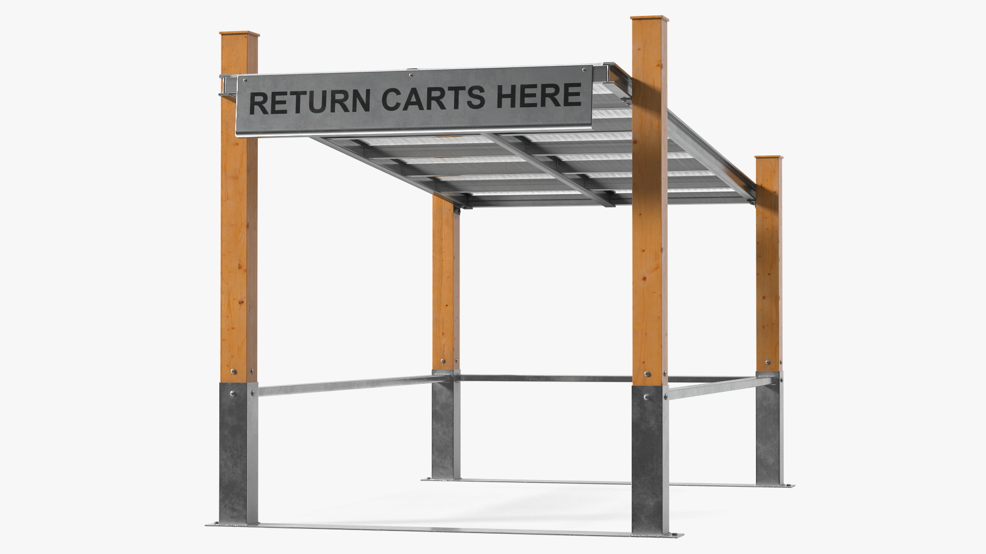 3D Covered Shopping Cart Corral model