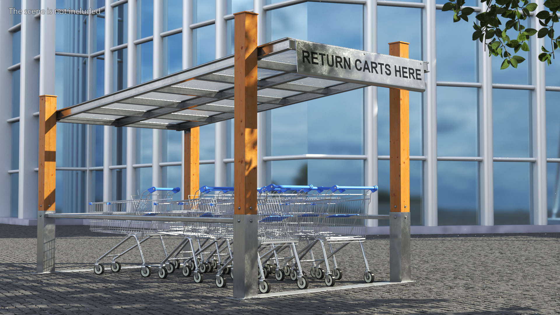 3D Covered Shopping Cart Corral model
