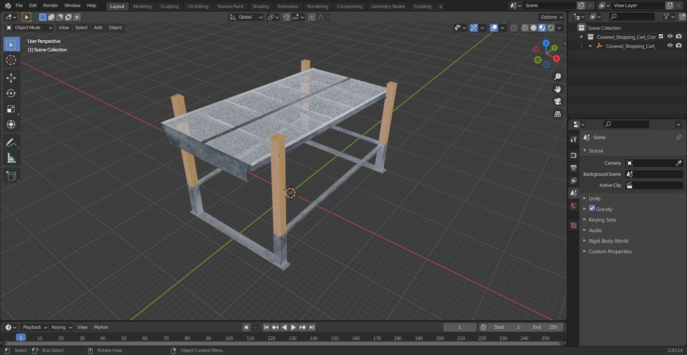 3D Covered Shopping Cart Corral model