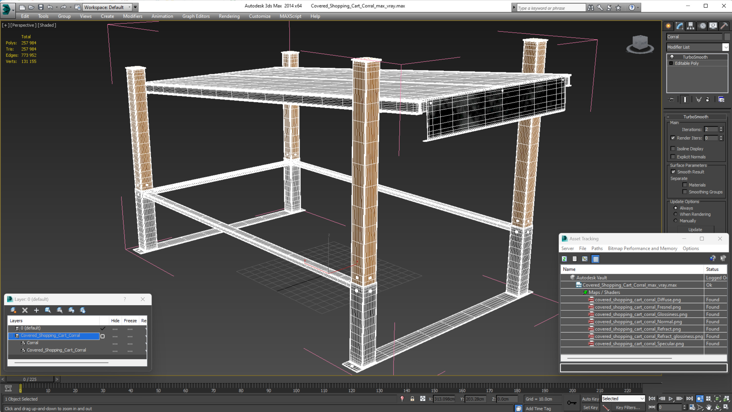 3D Covered Shopping Cart Corral model