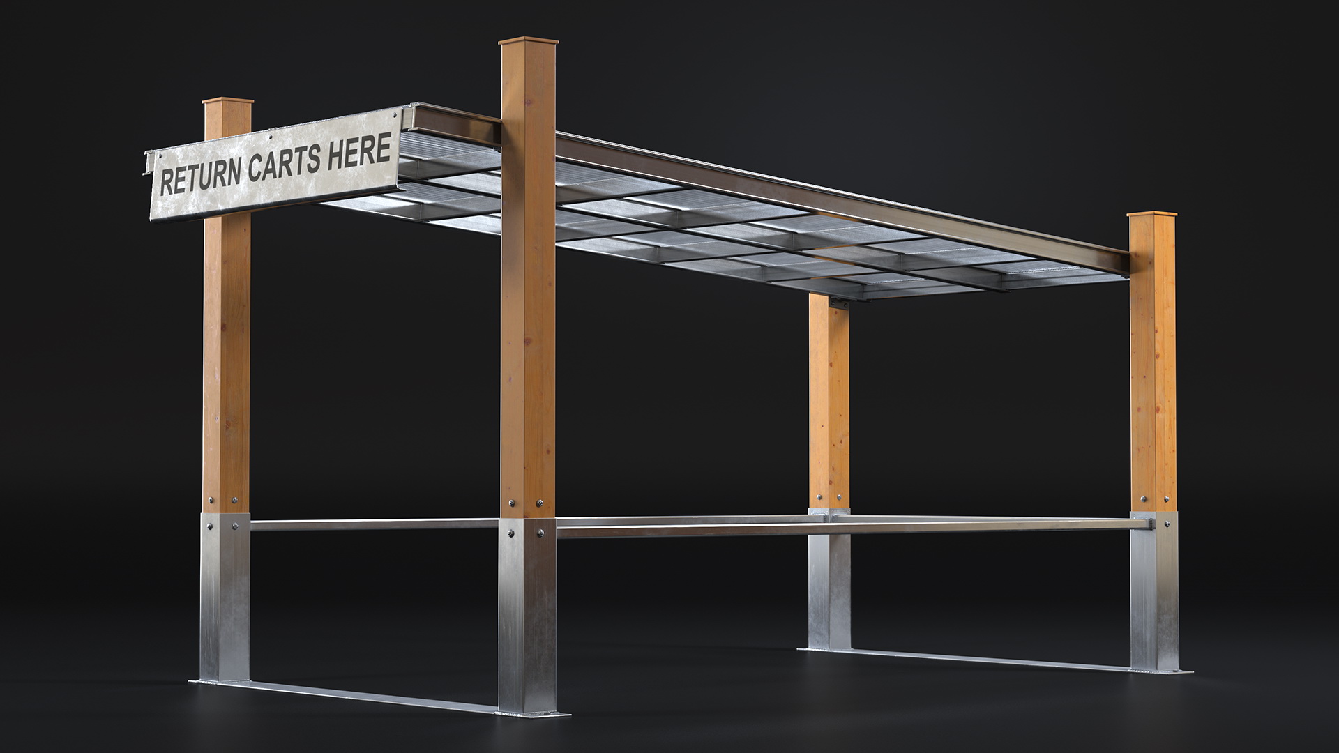 3D Covered Shopping Cart Corral model