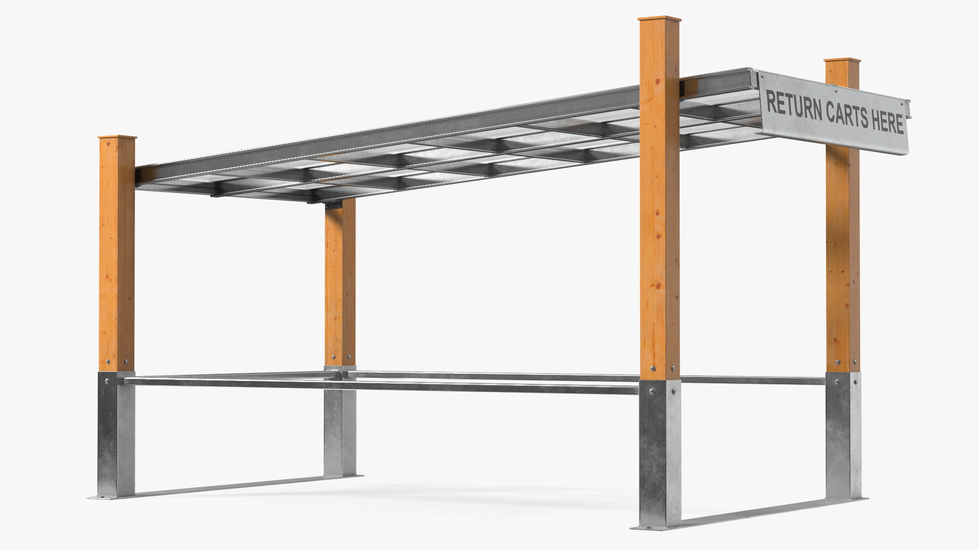 3D Covered Shopping Cart Corral model