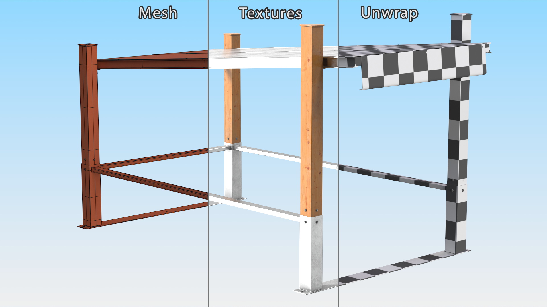 3D Covered Shopping Cart Corral model