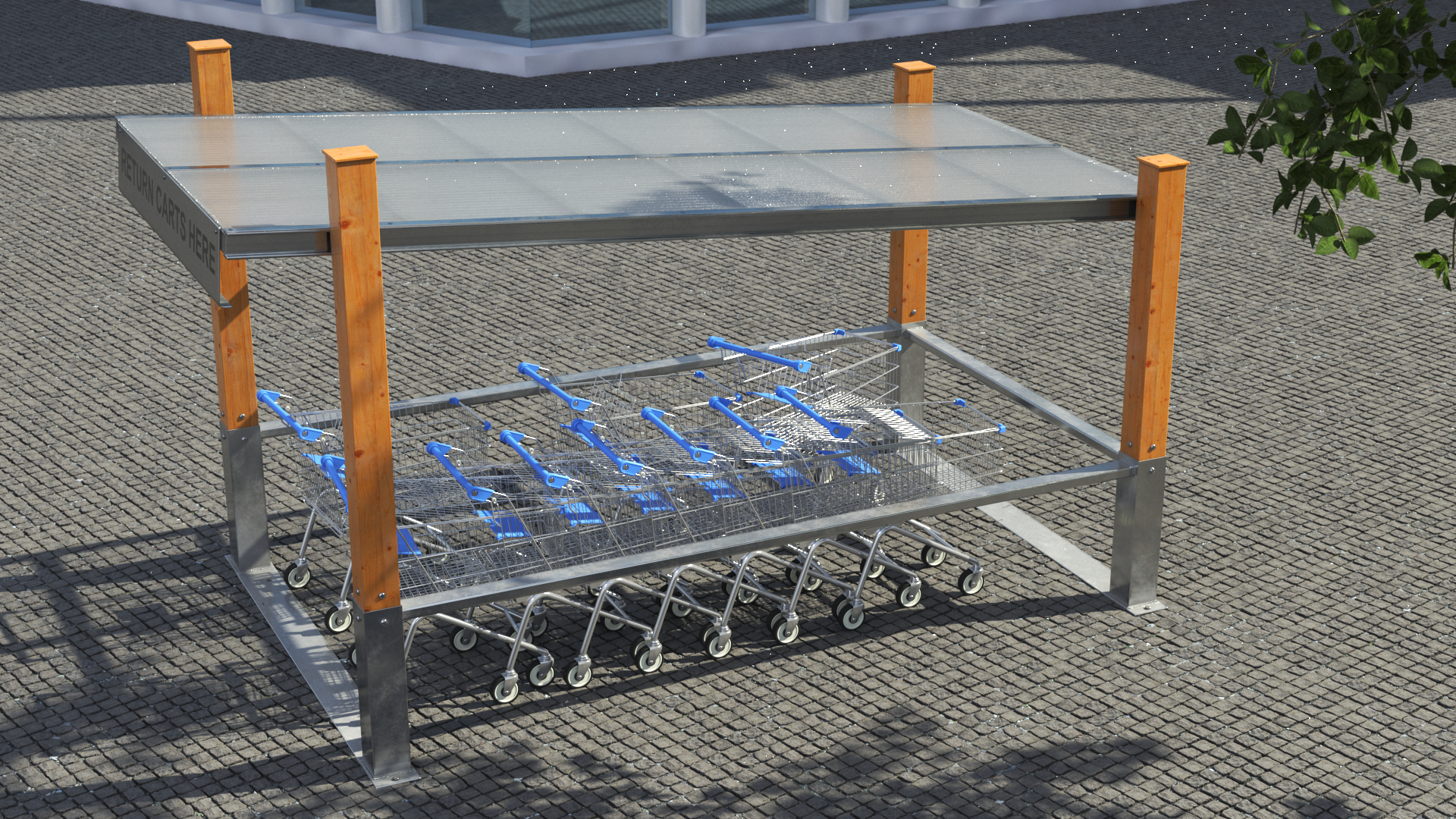 Covered Shopping Cart Corral, view 12